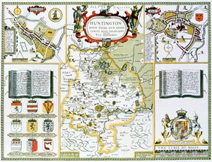 Huntington, engraved by Jodocus Hondius from John Speed